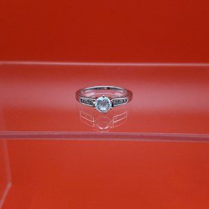 Size 8 925 Sterling Silver Round Clear Cubic Zirconia With Accents Ring
